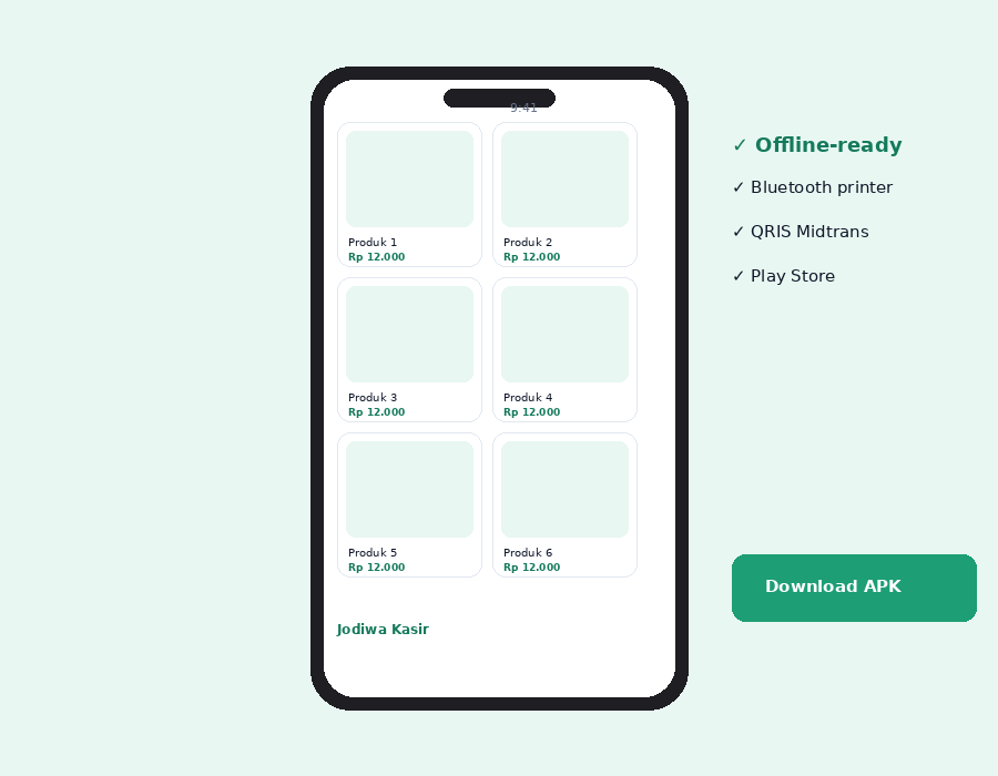 Aplikasi Jodiwa Kasir di Android